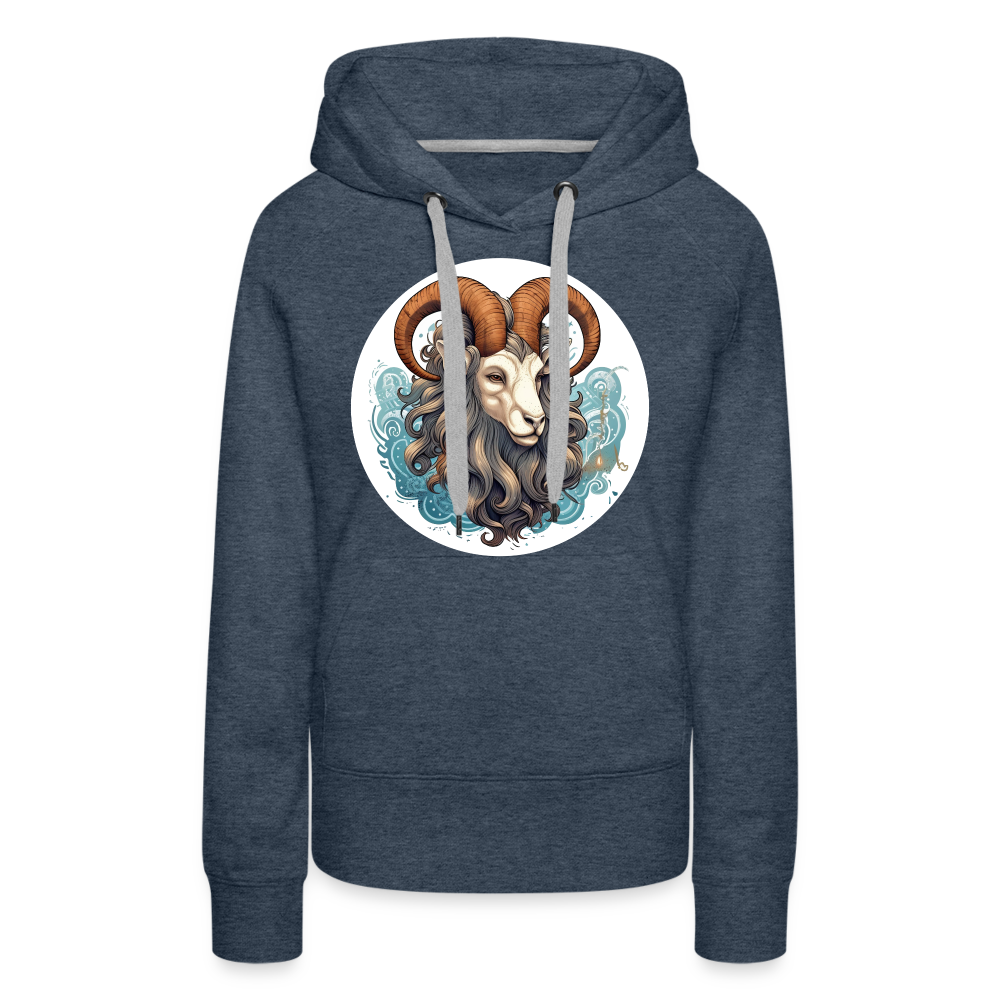 Women’s Symbol Capricorn Premium Hoodie - heather denim