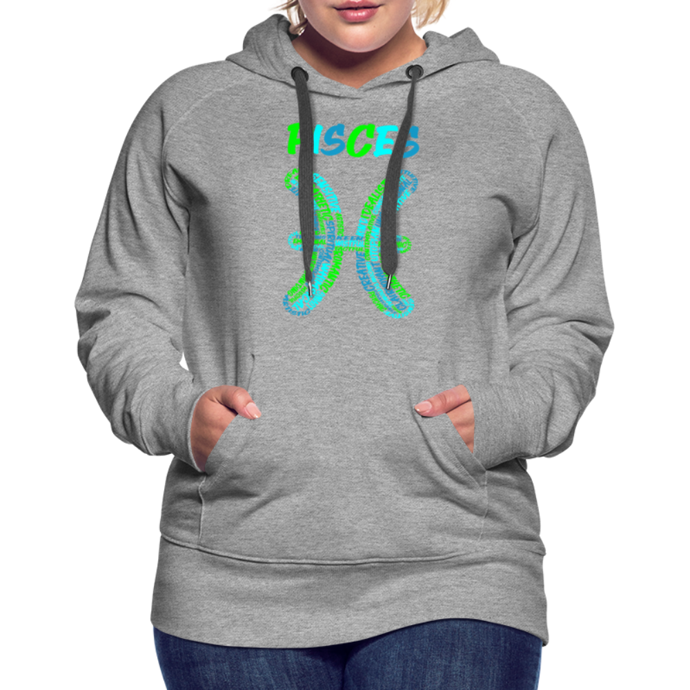 Women's Power Words Pisces Premium Hoodie - heather grey