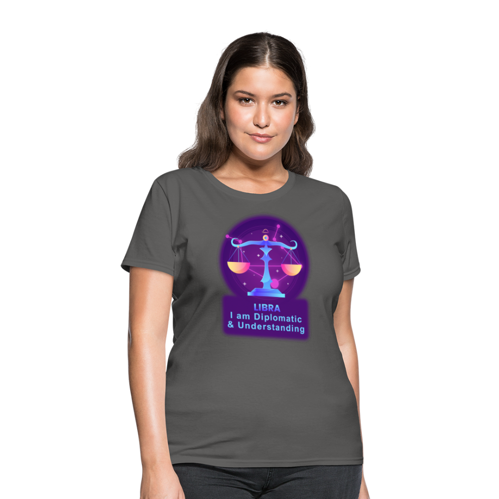 Women's Neon Libra T-Shirt - charcoal