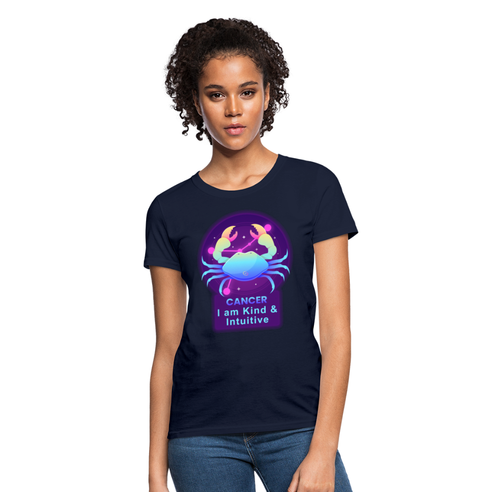 Women's Neon Cancer T-Shirt - navy