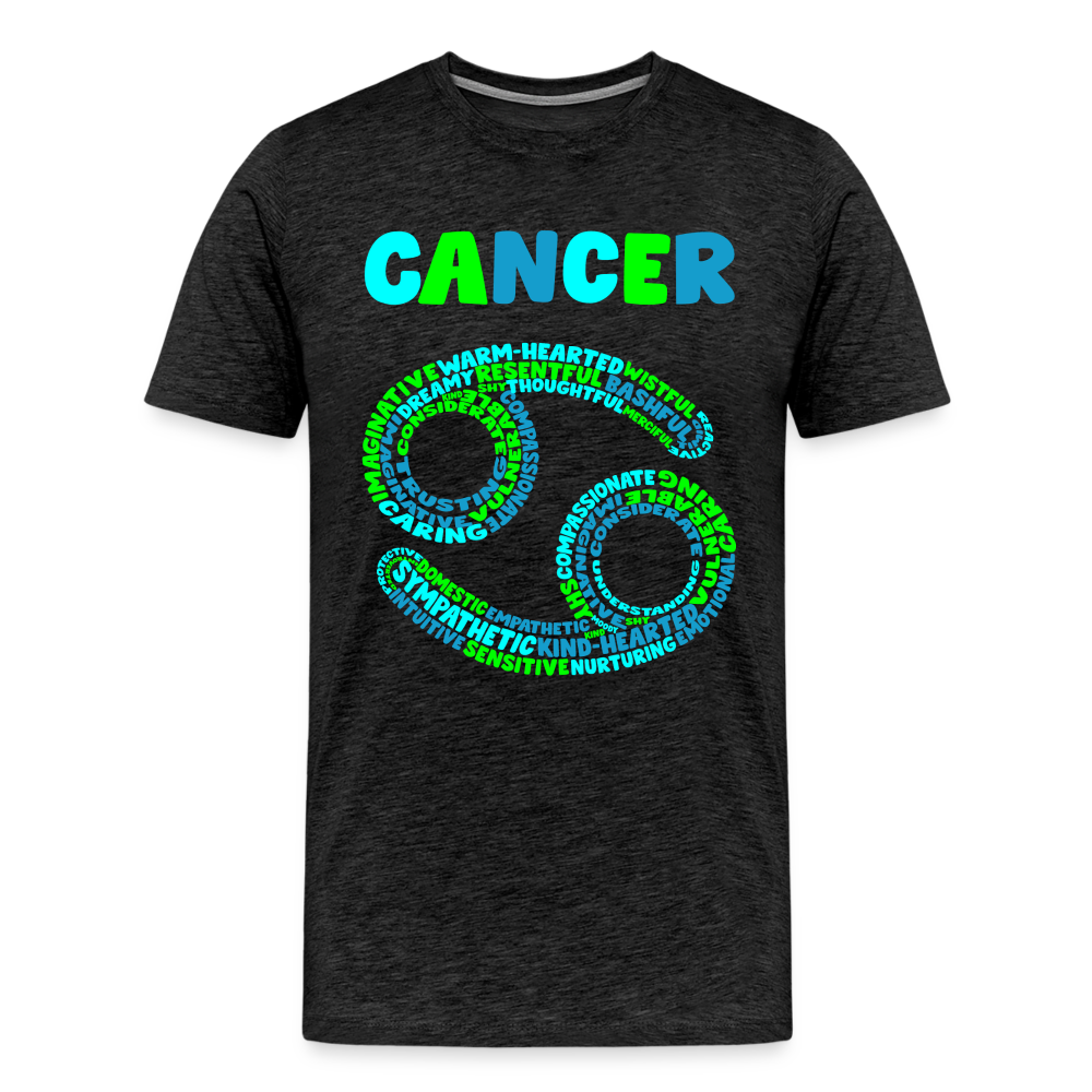 Men's Power Words Cancer Premium T-Shirt - charcoal grey