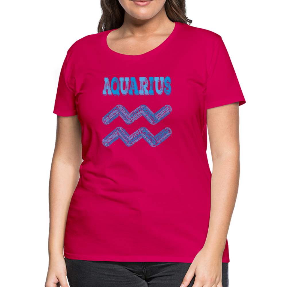 Women's Power Words Aquarius Premium T-Shirt - dark pink