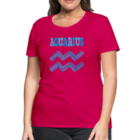 Thumbnail for Women's Power Words Aquarius Premium T-Shirt - dark pink