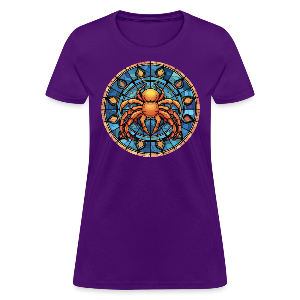 Women's Mosaic Cancer T-Shirt - purple