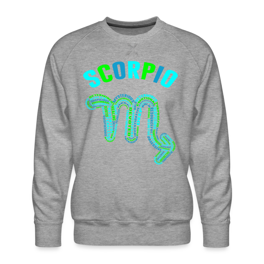 Men's Power Words Scorpio Premium Sweatshirt - heather grey