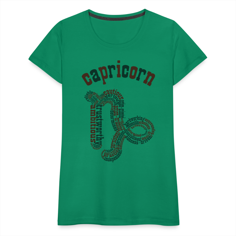 Women's Power Words Capricorn Premium T-Shirt - kelly green