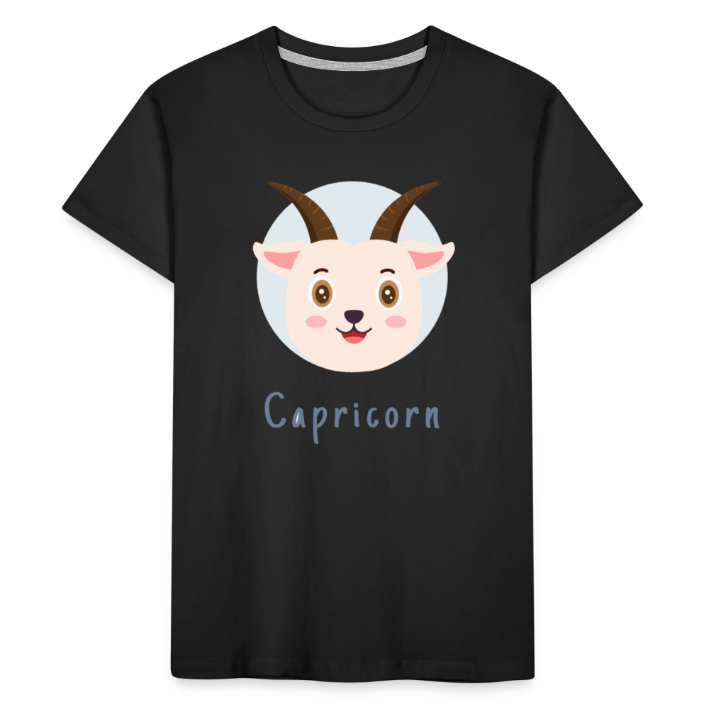 Kid’s Astro Toon Capricorn Premium Organic T-Shirt - black