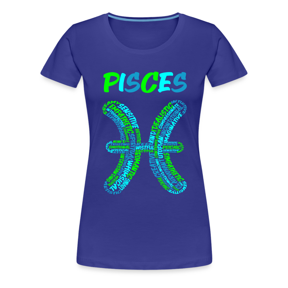 Women's Power Words Pisces Premium T-Shirt - royal blue