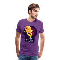 Thumbnail for Men's Glow Aries Premium T-Shirt - purple