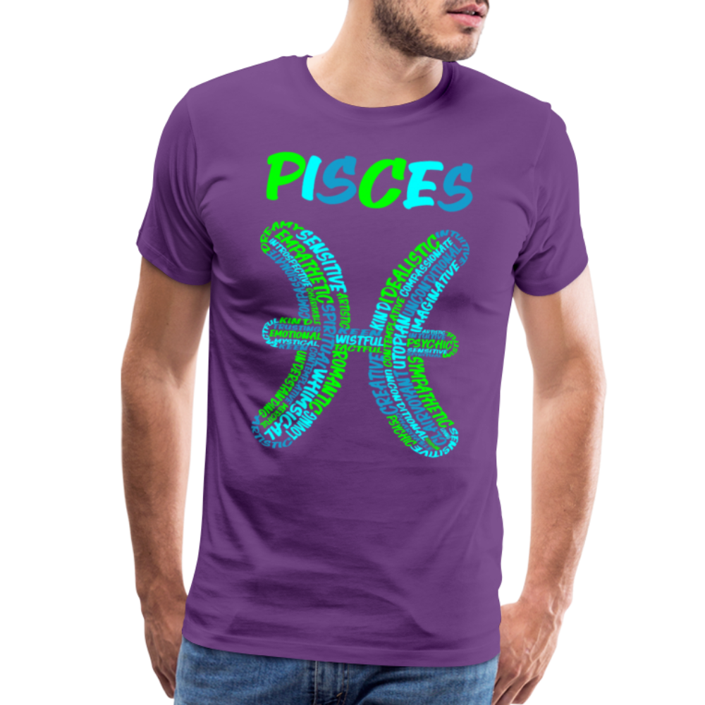 Men's Power Words Pisces Premium T-Shirt - purple