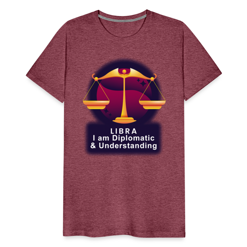 Men's Glow Libra Premium T-Shirt - heather burgundy