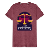 Thumbnail for Men's Glow Libra Premium T-Shirt - heather burgundy