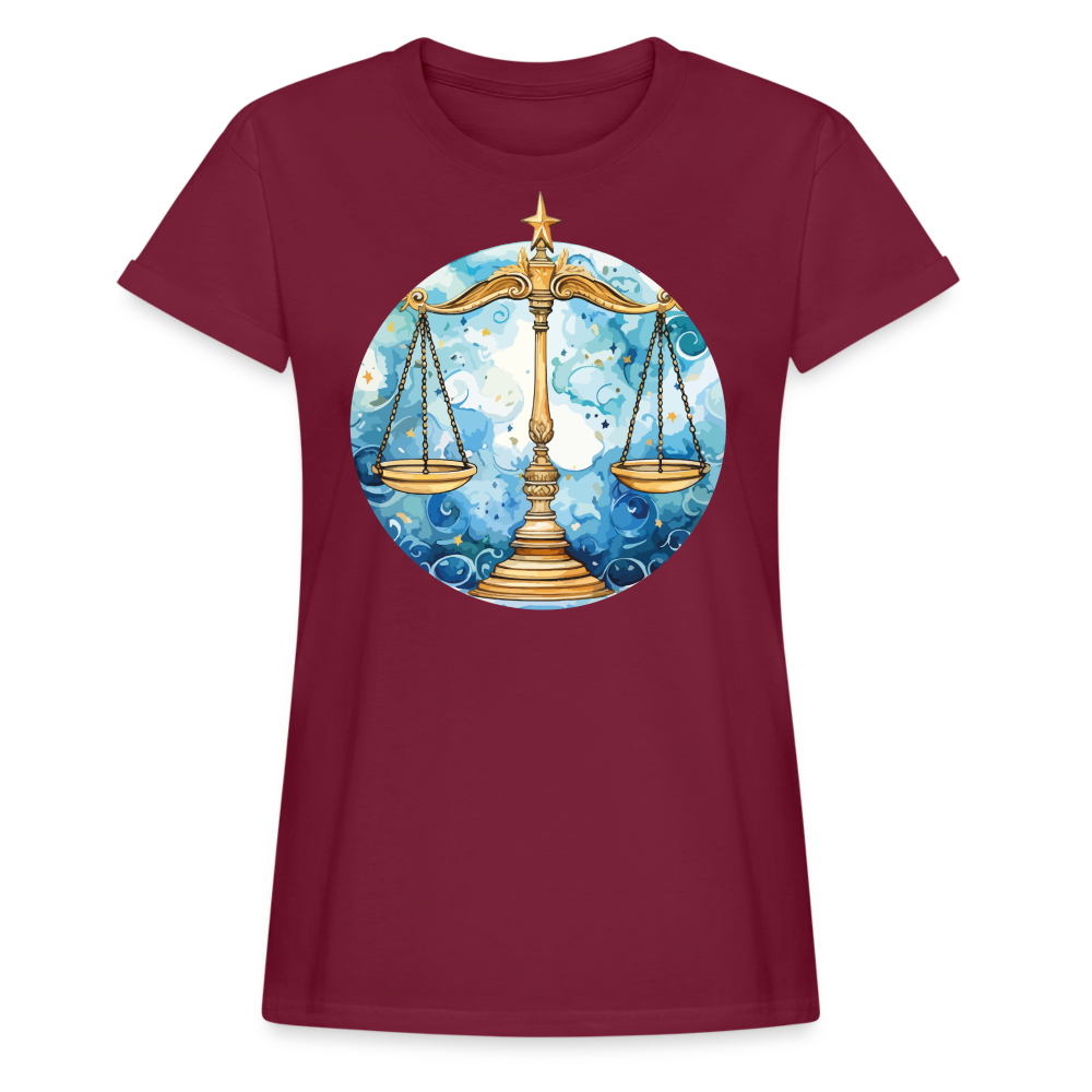 Women's Mythical Libra Relaxed Fit T-Shirt - burgundy