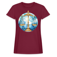 Thumbnail for Women's Mythical Libra Relaxed Fit T-Shirt - burgundy