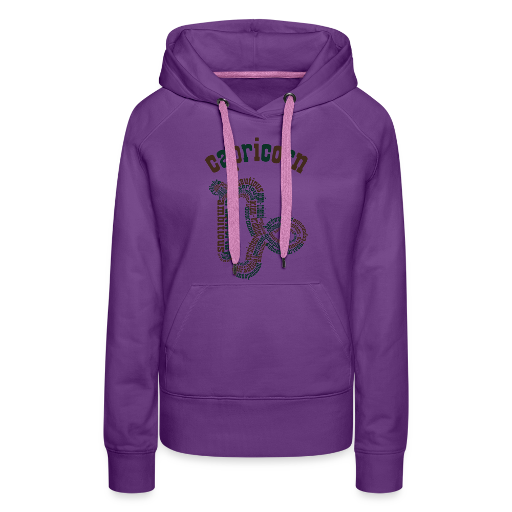 Women's Power Words Capricorn Premium Hoodie - purple 