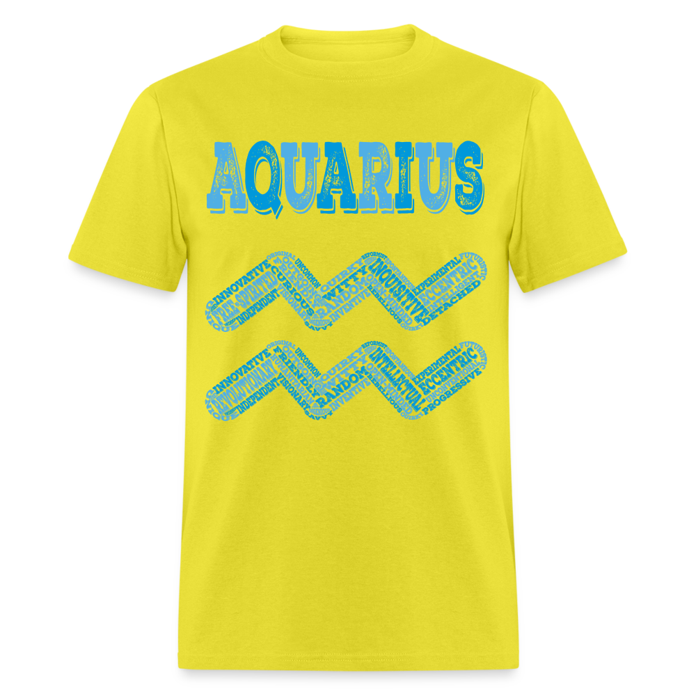 Men's Power Words Aquarius Classic T-Shirt - yellow