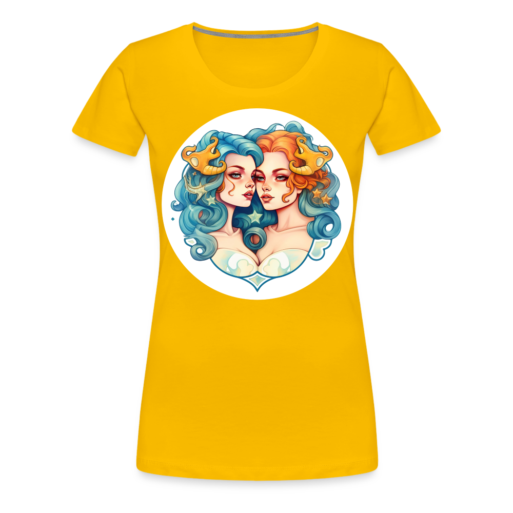 Women’s Symbol Gemini Premium T-Shirt - sun yellow