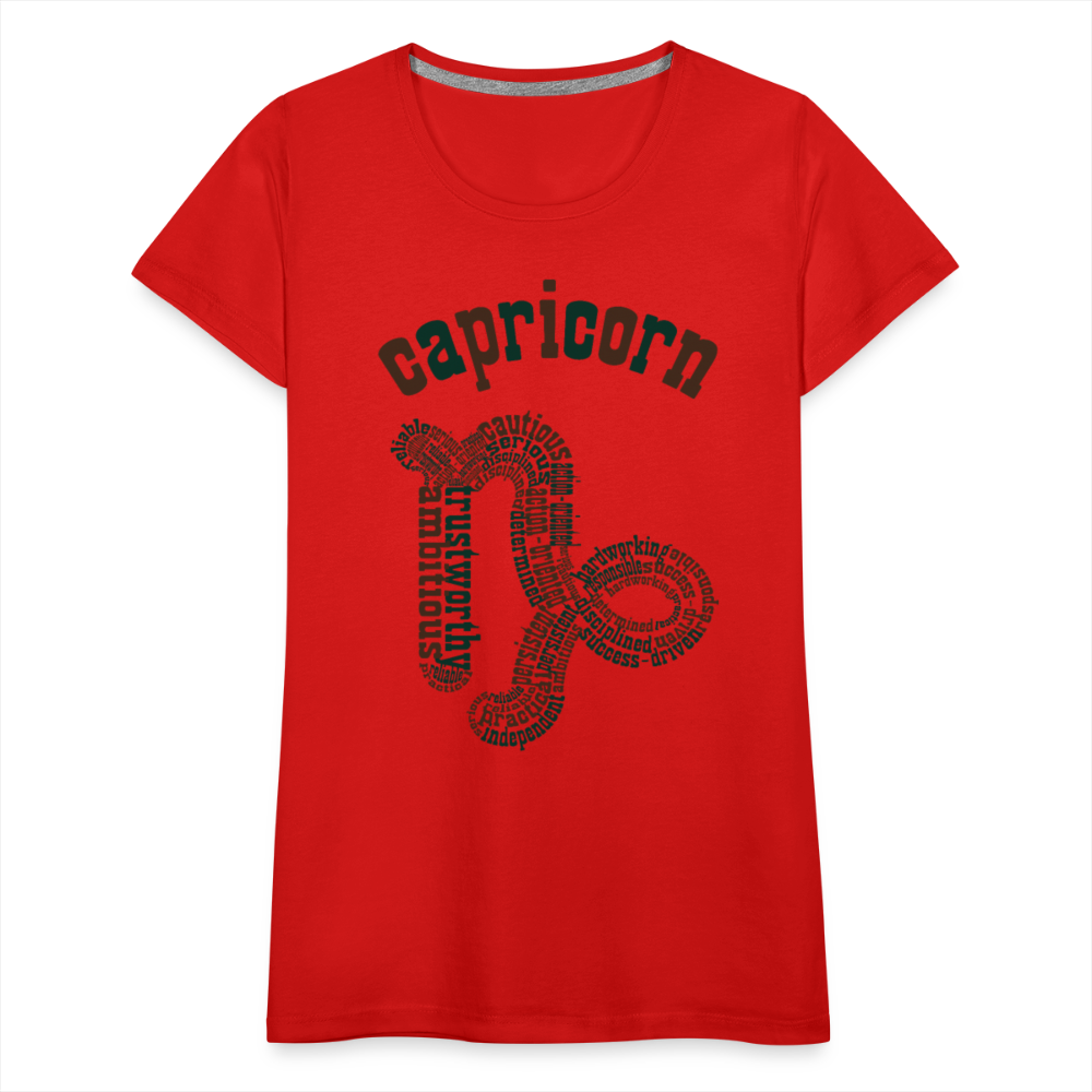 Women's Power Words Capricorn Premium T-Shirt - red