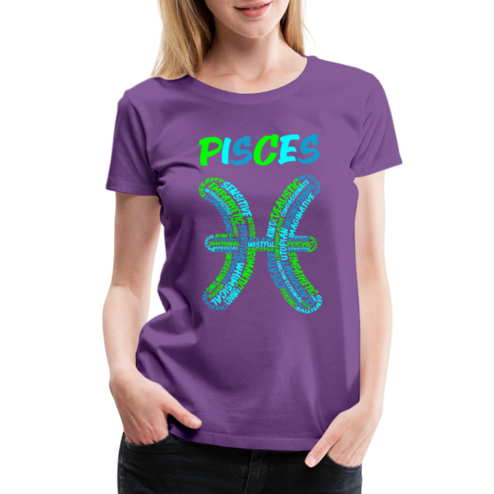 Women's Power Words Pisces Premium T-Shirt - purple