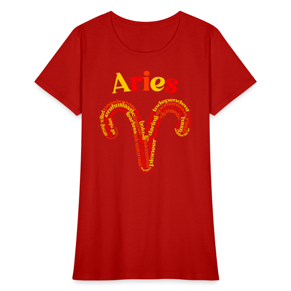 Women's Power Words Aries T-Shirt - red