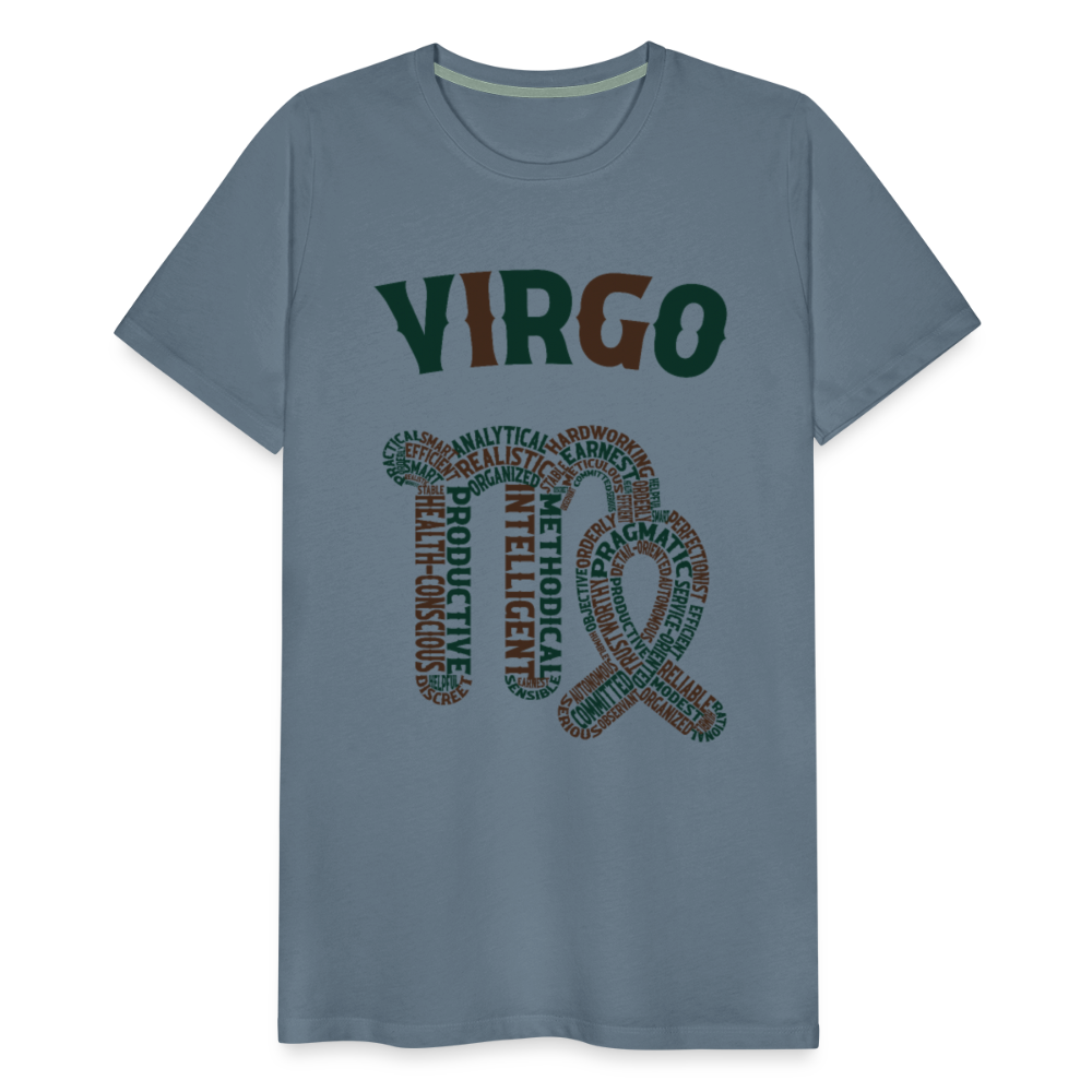 Men's Power Words Virgo Premium T-Shirt - steel blue