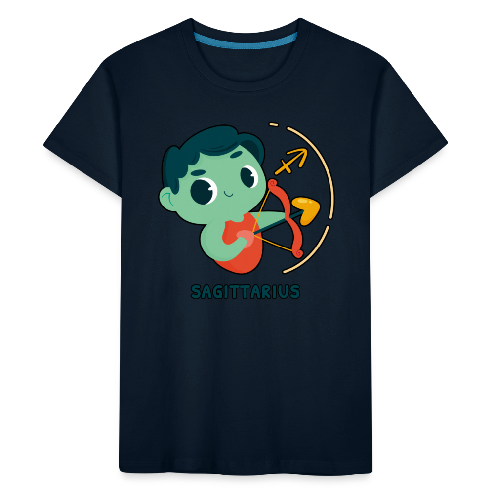 Kid’s Cartoony Sagittarius Premium Organic T-Shirt - deep navy