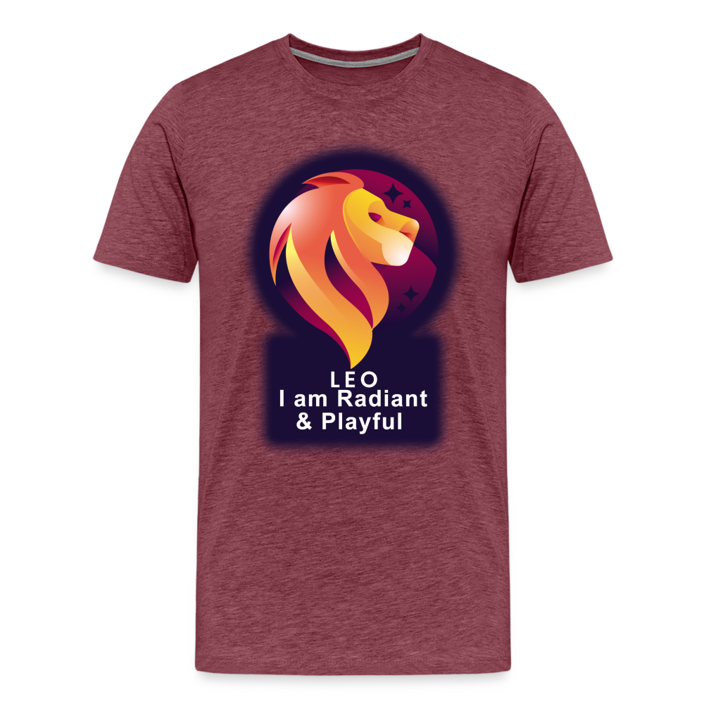 Men's Glow Leo Premium T-Shirt - heather burgundy