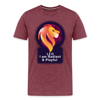 Thumbnail for Men's Glow Leo Premium T-Shirt - heather burgundy