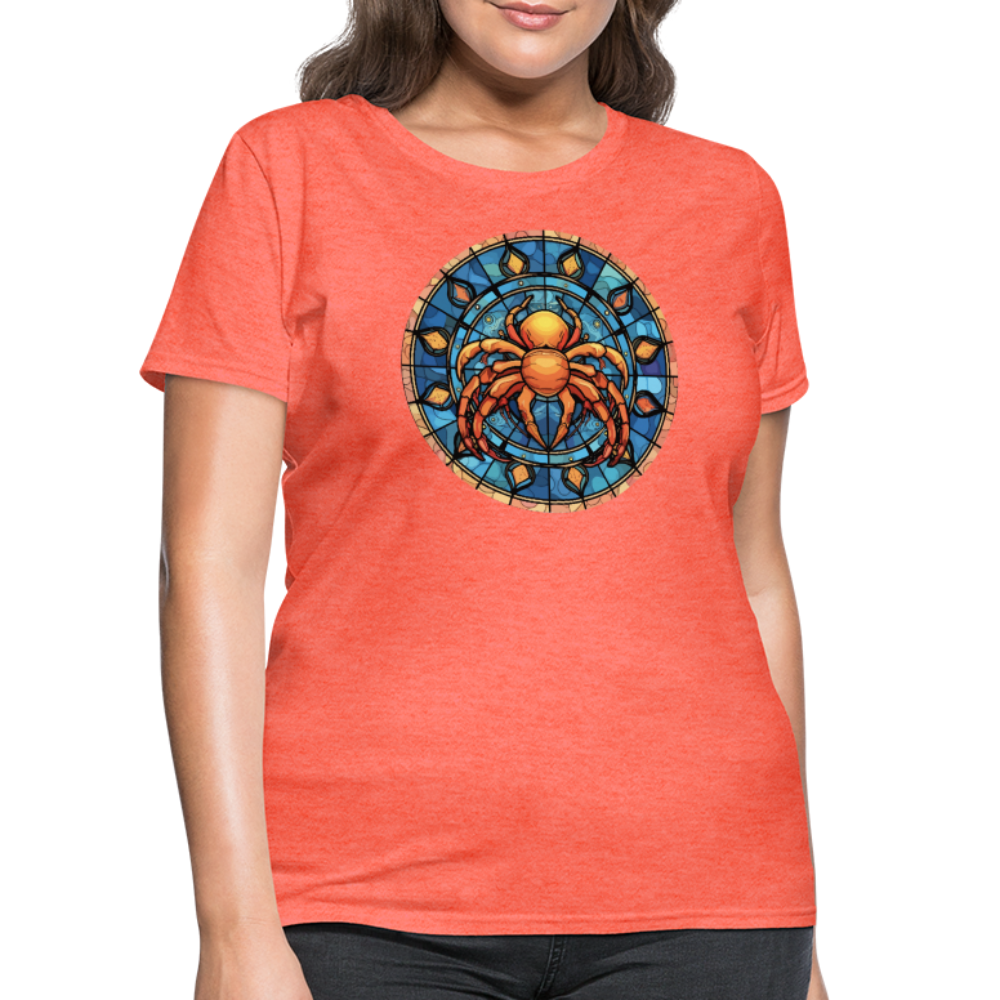 Women's Mosaic Cancer T-Shirt - heather coral