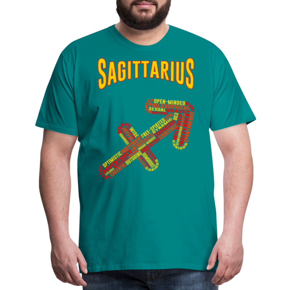 Men's Power Words Sagittarius Premium T-Shirt - teal