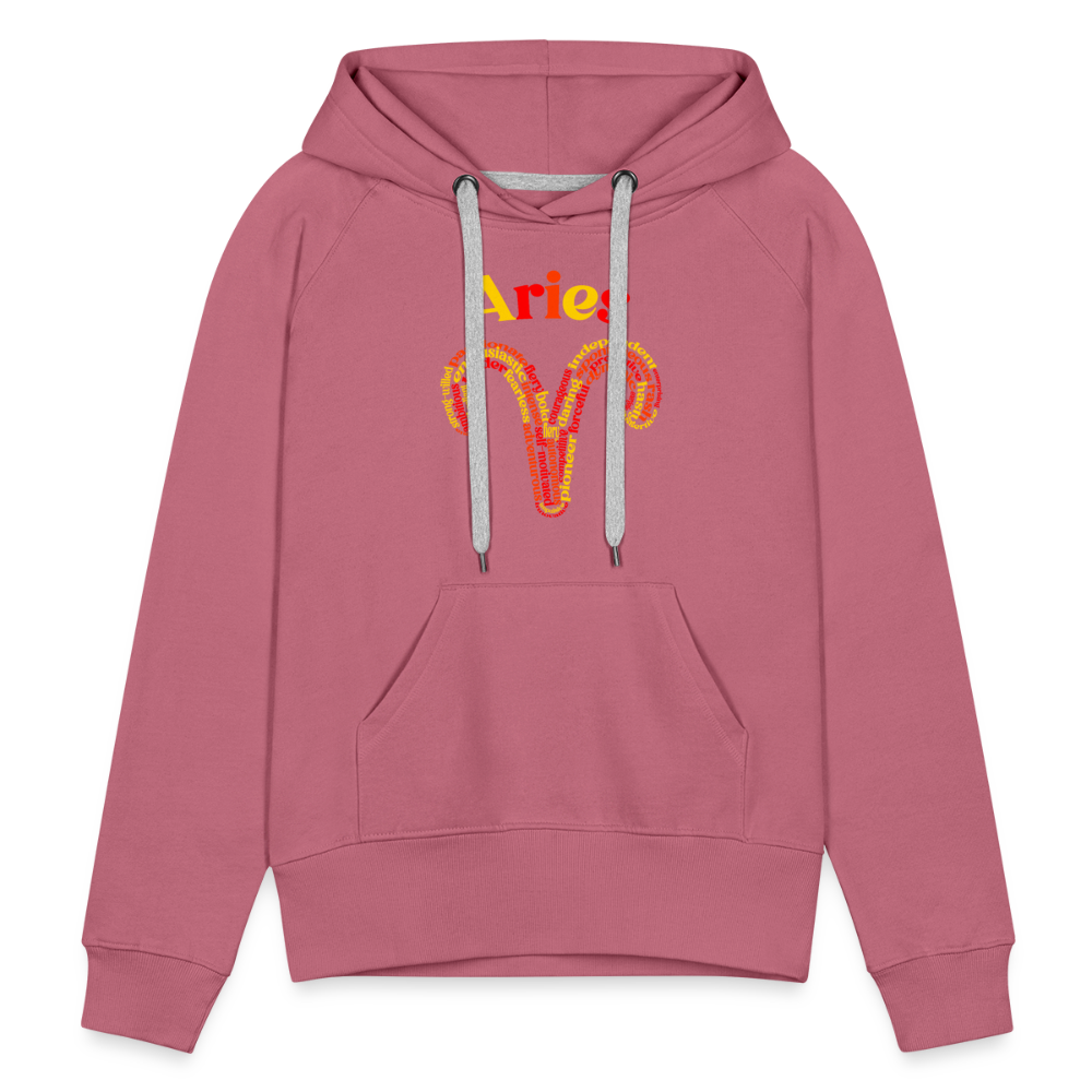 Women's Power Words Aries Premium Hoodie - mauve