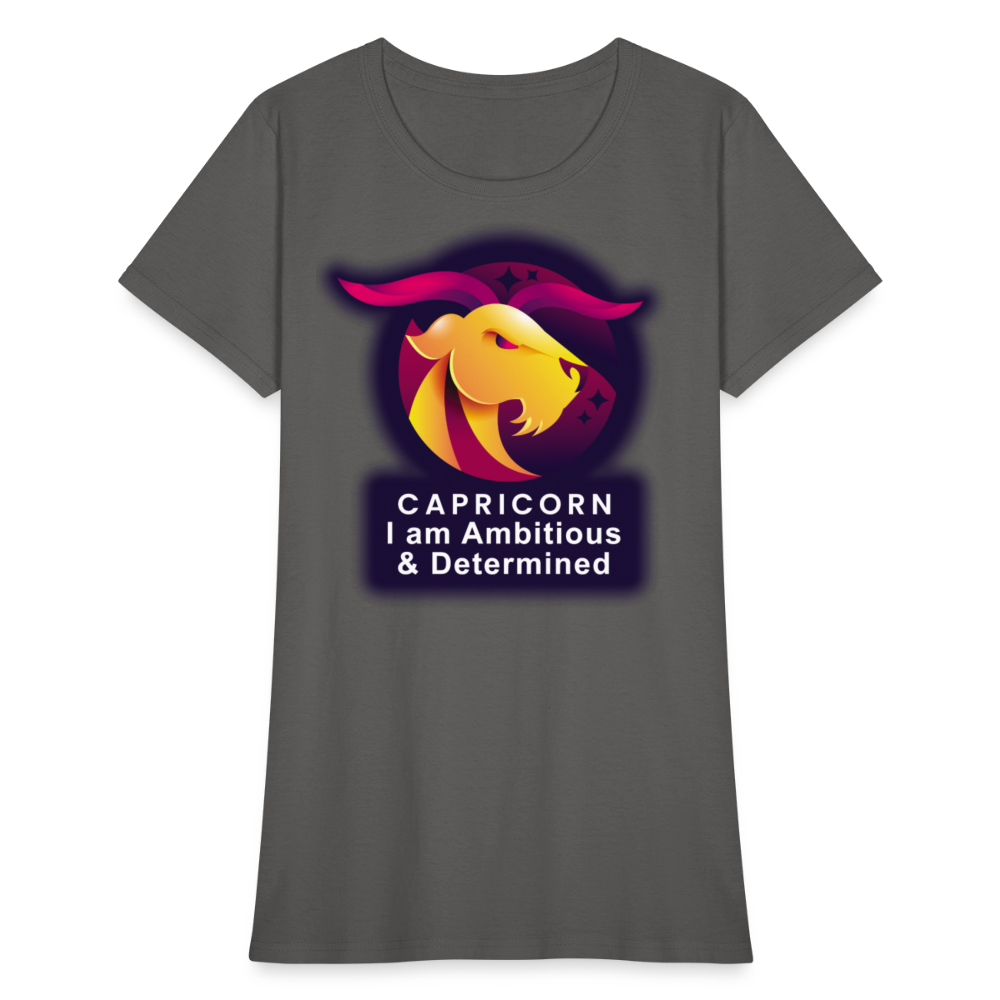 Women's Glow Capricorn T-Shirt - charcoal