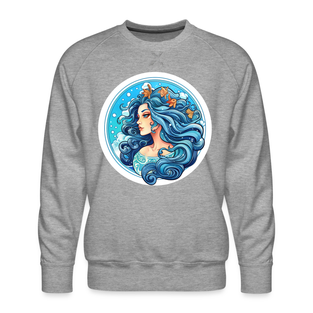 Men’s Symbol Aquarius Premium Sweatshirt - heather grey