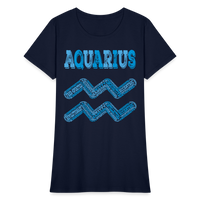 Thumbnail for Women's Power Words Aquarius T-Shirt - navy