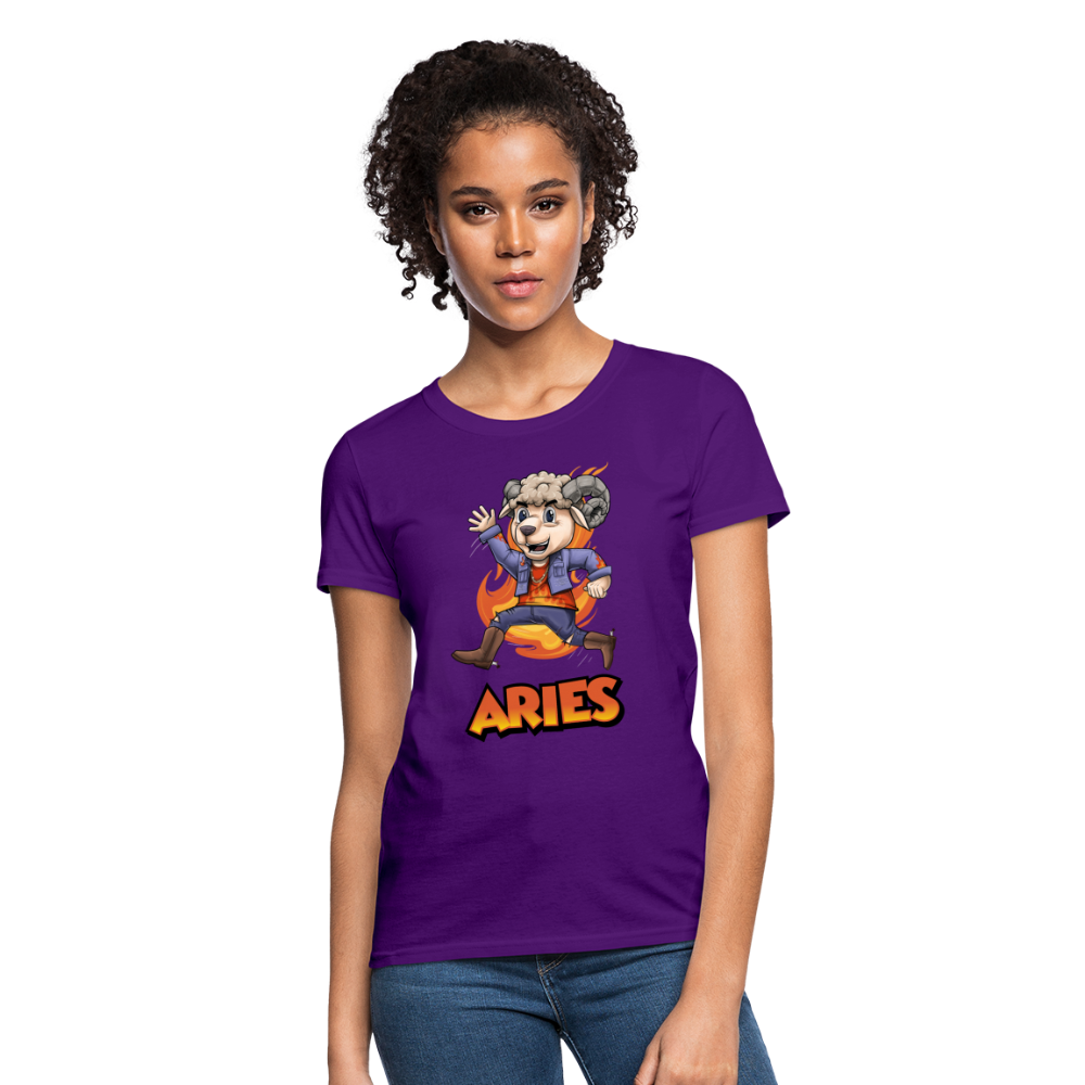 Women's Playful Aries T-Shirt - purple