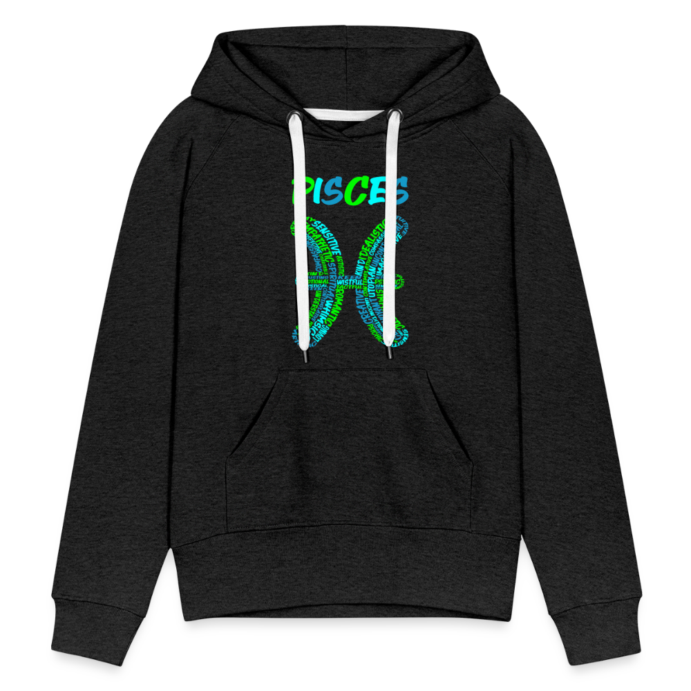 Women's Power Words Pisces Premium Hoodie - charcoal grey