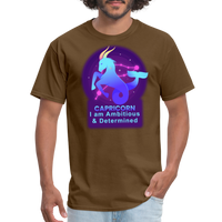 Thumbnail for Men's Neon Capricorn Classic T-Shirt - brown