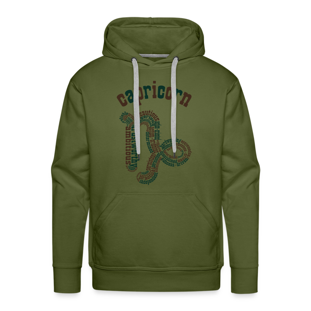 Men's Power Words Capricorn Premium Hoodie - olive green