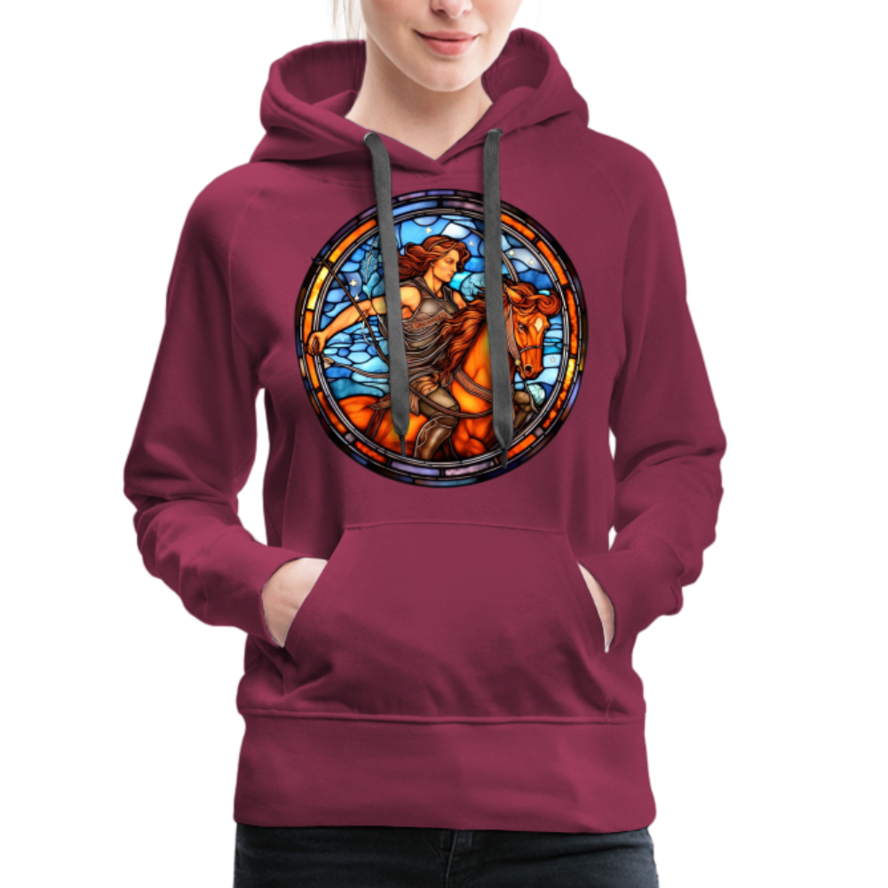 Women’s Mosaic Sagittarius Premium Hoodie - burgundy