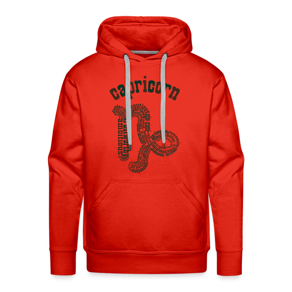 Men's Power Words Capricorn Premium Hoodie - red