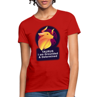 Thumbnail for Women's Glow Taurus T-Shirt - red