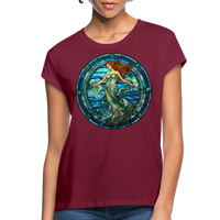 Thumbnail for Women's Mosaic Aquarius Relaxed Fit T-Shirt - burgundy