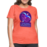 Thumbnail for Women's Neon Sagittarius T-Shirt - heather coral