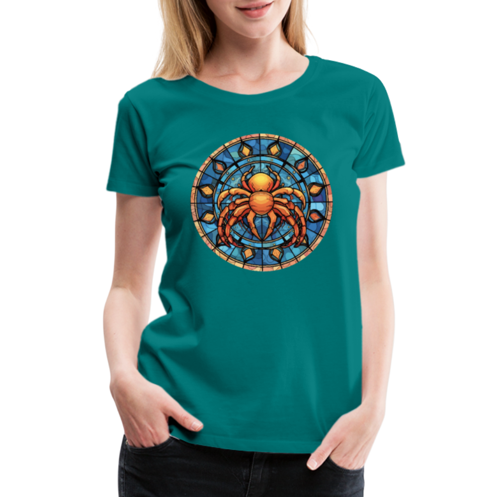 Women’s Mosaic Cancer Premium T-Shirt - teal