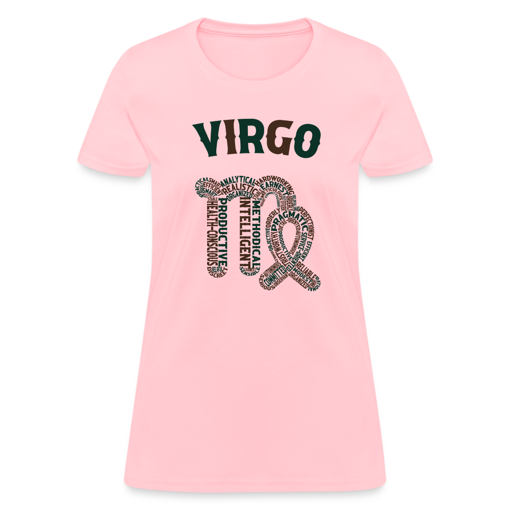 Women's Power Words Virgo T-Shirt - pink