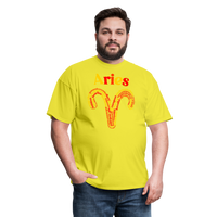 Thumbnail for Men's Power Words Aries Classic T-Shirt - yellow