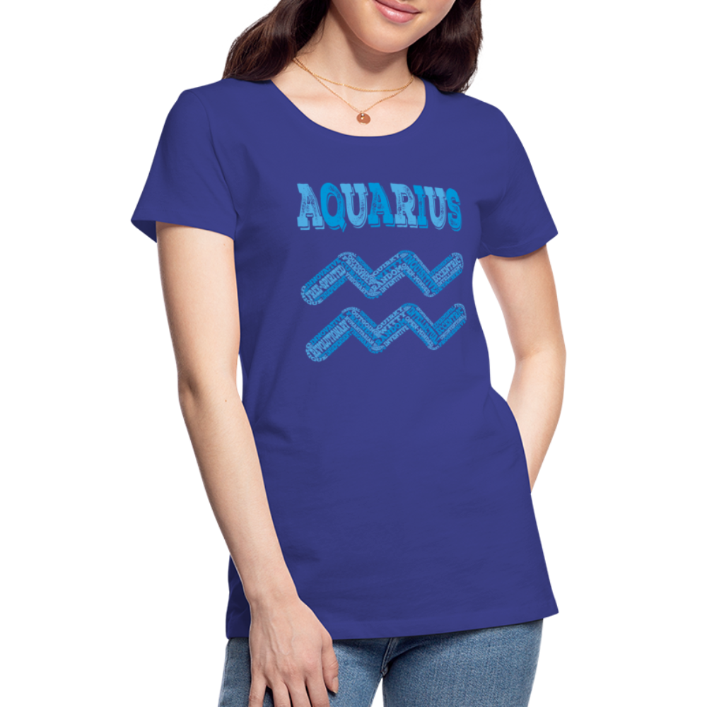 Women's Power Words Aquarius Premium T-Shirt - royal blue