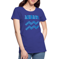 Thumbnail for Women's Power Words Aquarius Premium T-Shirt - royal blue