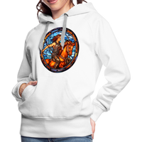 Thumbnail for Women’s Mosaic Sagittarius Premium Hoodie - white