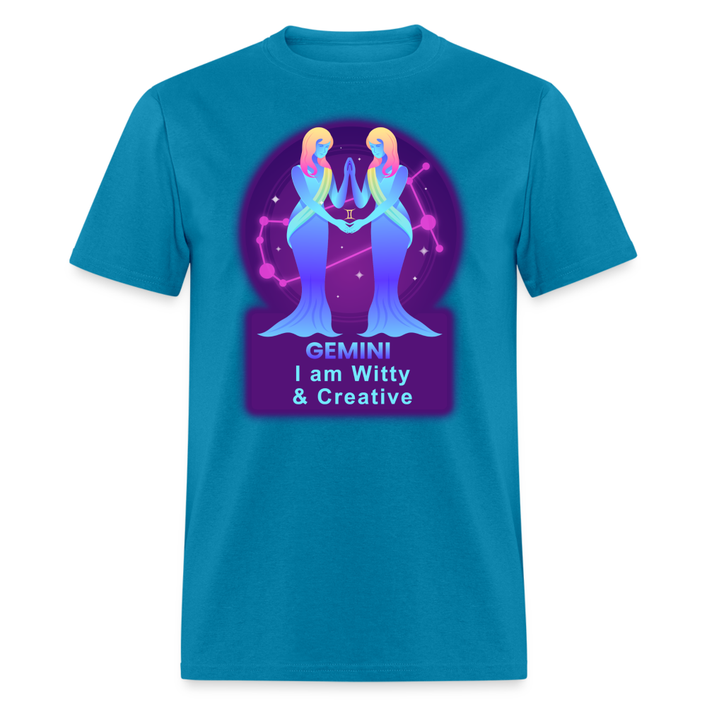 Men's Neon Gemini Classic T-Shirt - turquoise